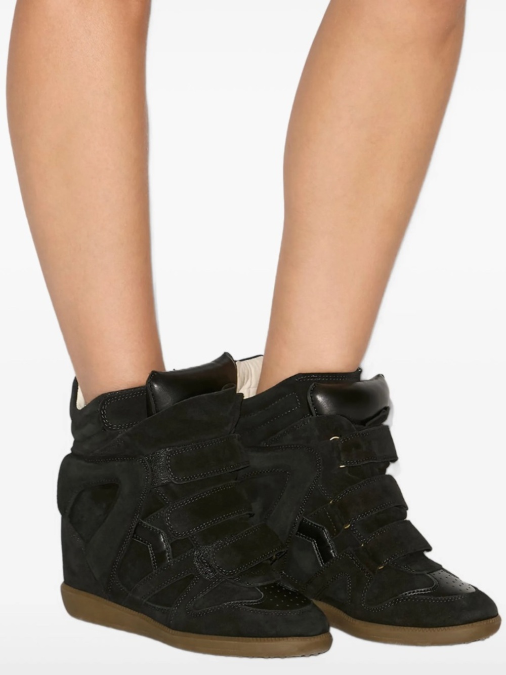 Isabel Marant Beckett Wedge Sneakers Black Suede Women's Size 6 36 Authentic NEW